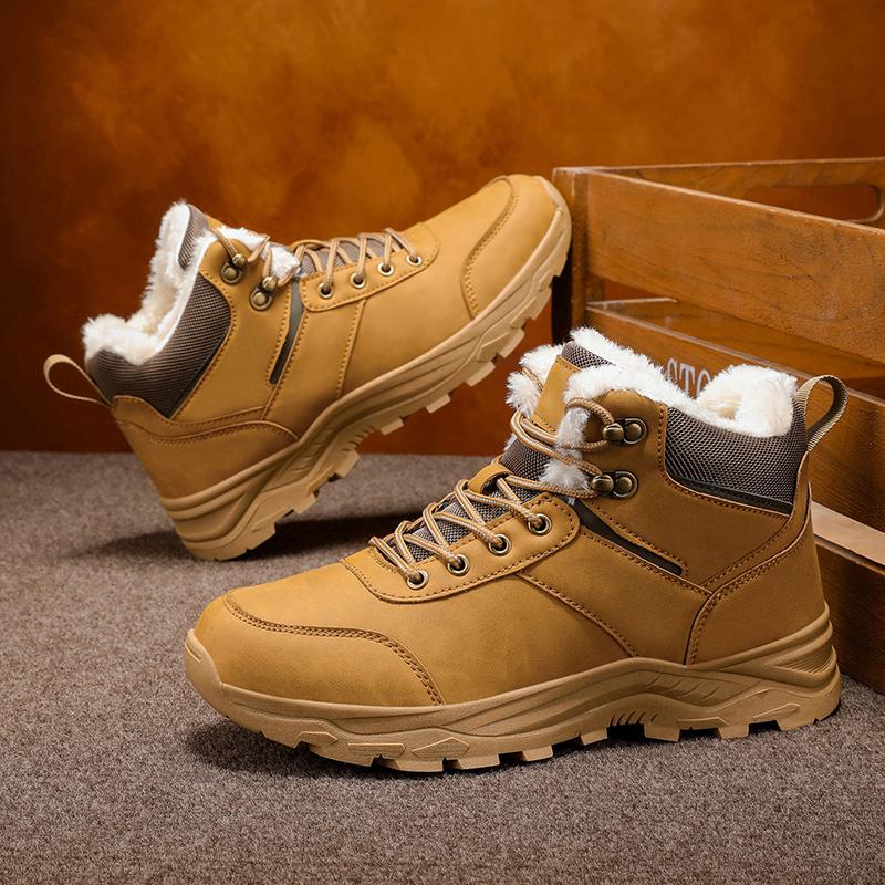 TUINANLE Ghete de iarnă pentru bărbați, călduroase, izolate, pantofi de drumeție, ghete de zăpadă pentru exterior, antiderapante, de înaltă calitate