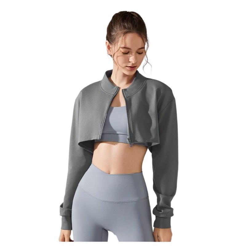 Women's Lapel Halter Sweatshirt Zipper Small Cardigan Short Top