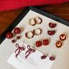 Ancola Rote Blume Schleife Ohrringe: Vielseitige, luxuriöse High-End-Ohrringe für Herbst und Winter für Damen.