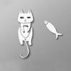1 Pair Cut Cat Fish Stud Earrings Sweet Little Fish Cat Studs for Women Gift Silver  Studs Earrings