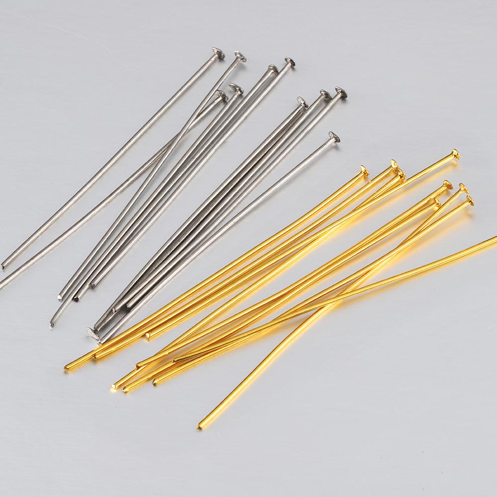 100pcs Stainless Steel Flat Head Pins for Jewelry Making Supplies Ball Pins Jewelry Findings Headpins Eye Pins Accessories