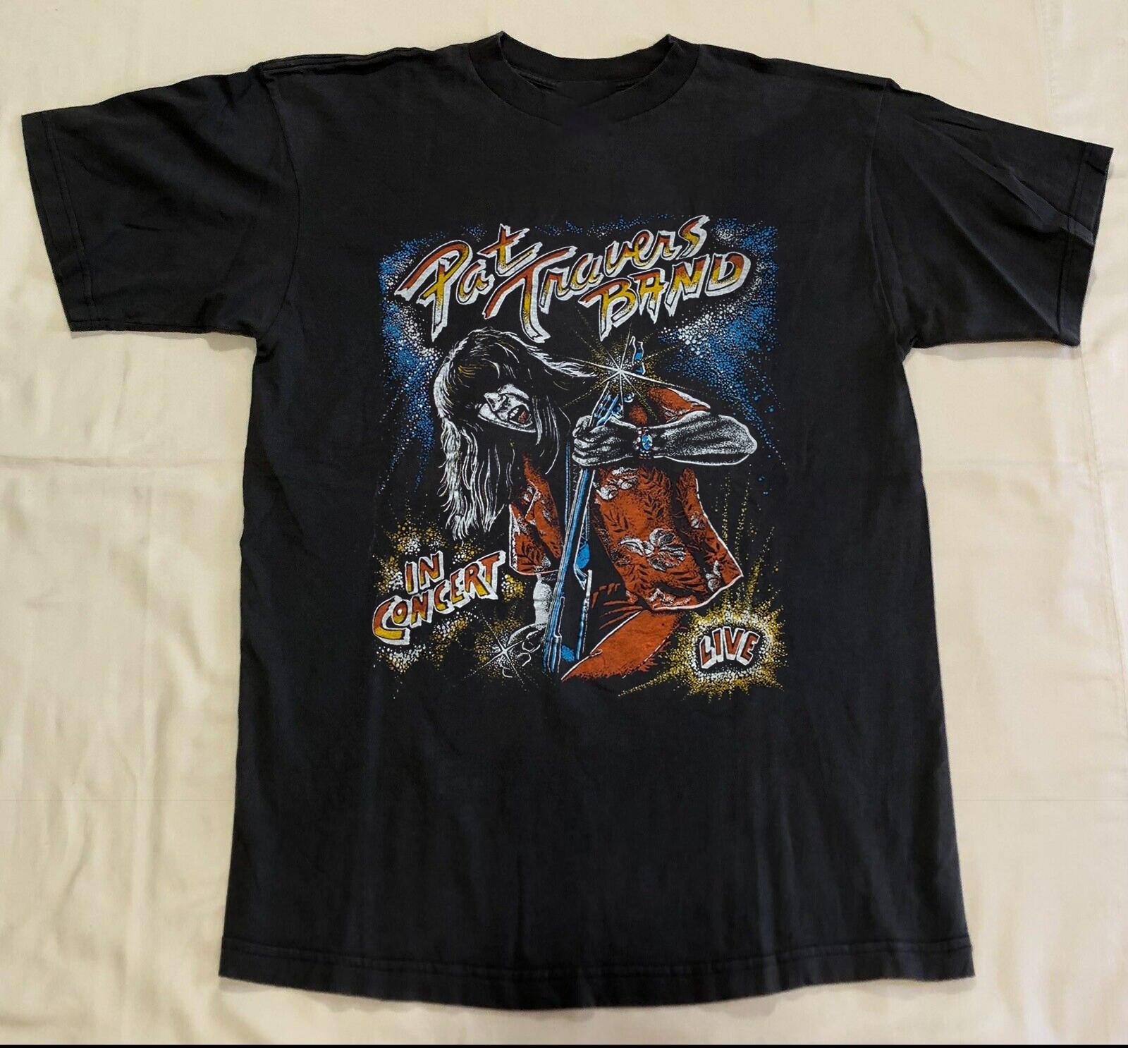 VTG Pat Travers Band Live In Concert TShirt Women Men Cotton XXL