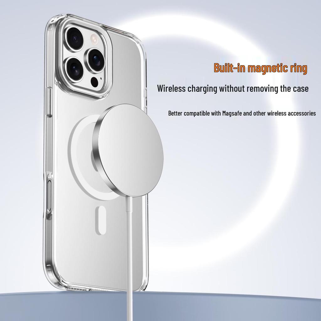 Compatible iPhone 15 Pro/16 Pro Max Magnetic Transparent Matte Protective Case