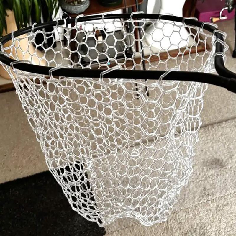 32/40/50Cm Portable Collapsible Fishing Net Wear-Resistant Rubber Mesh Fish Catch Trap Landing Outdoor Multifunctional Dip Net