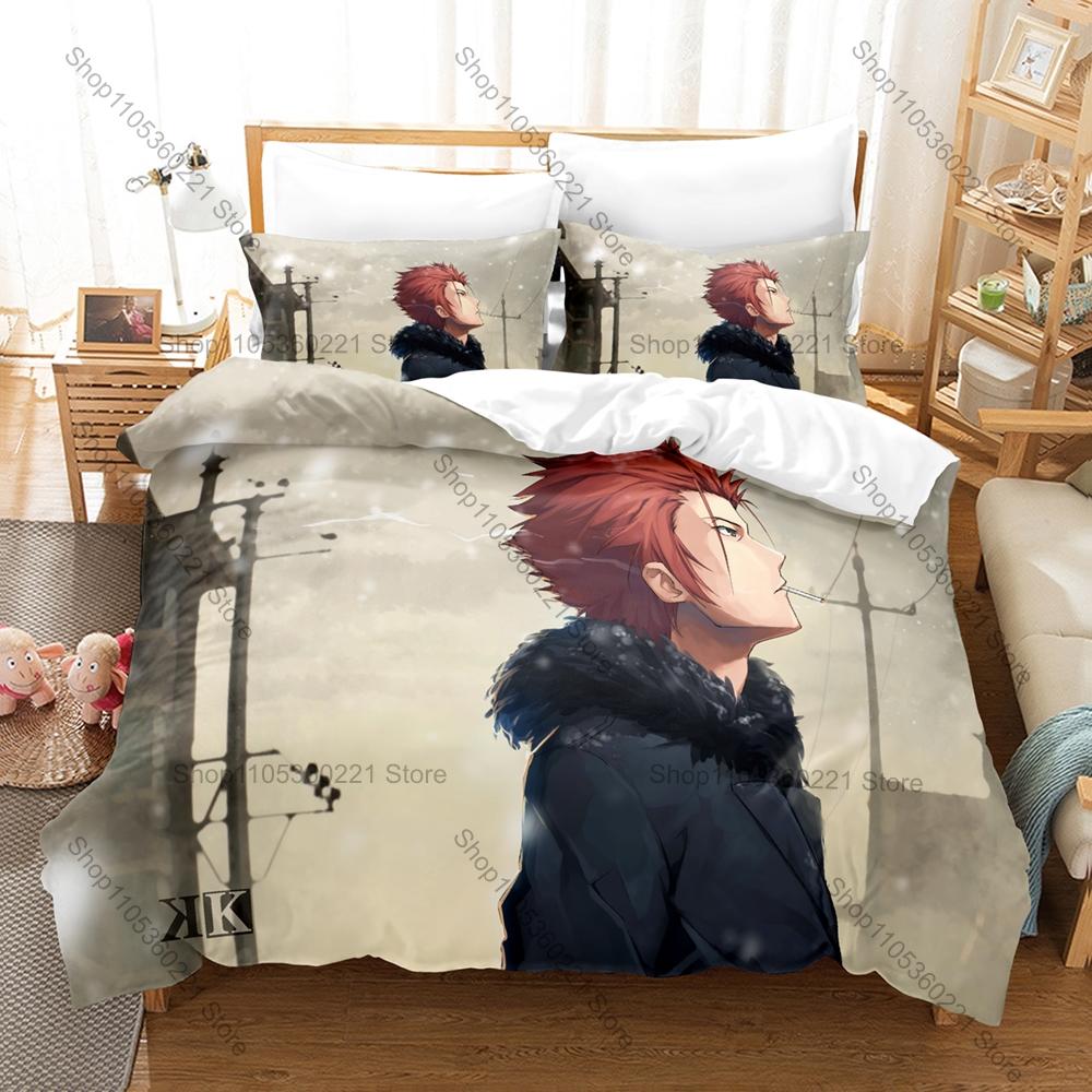 Cool Mikoto Suoh Flame Homra Group Character Collage Poster Duvet Cover Set For K Project Anime Collectors