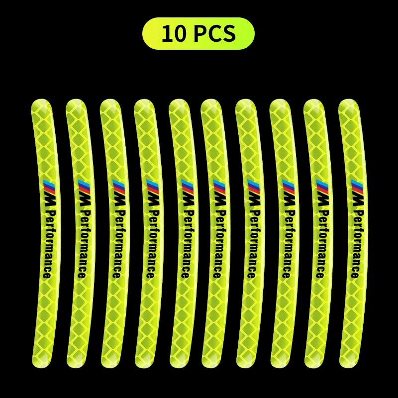 Car Bike Motorcycle Wheel Hub Reflective Stickers For BMW 13 5 Series F20 F21 F22 E87 E88 E90 E60 G30 E84 F10 F30 M X1 X3 X4 GT