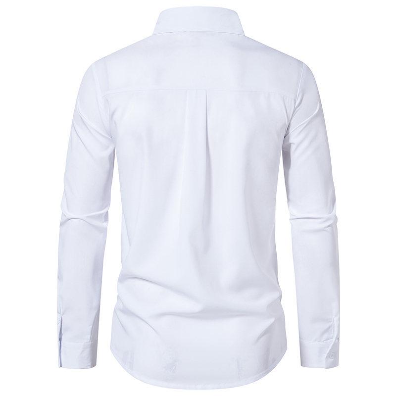 Camasi barbati Moda Noua petrecere Rochii de mireasa Culoare uni Casual Rochii camasa cu maneca lunga