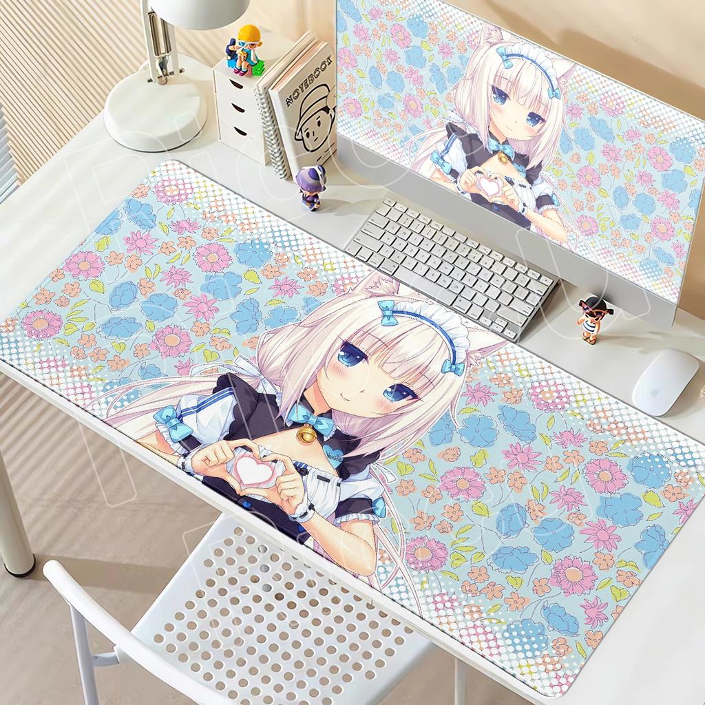 Kawaii Anime Girl N-Nekopara Mouse Pad HD Printing Anti-Slip Rubber Bottom Washable Table Pad PC Gaming Mouse Mats Office Carpet