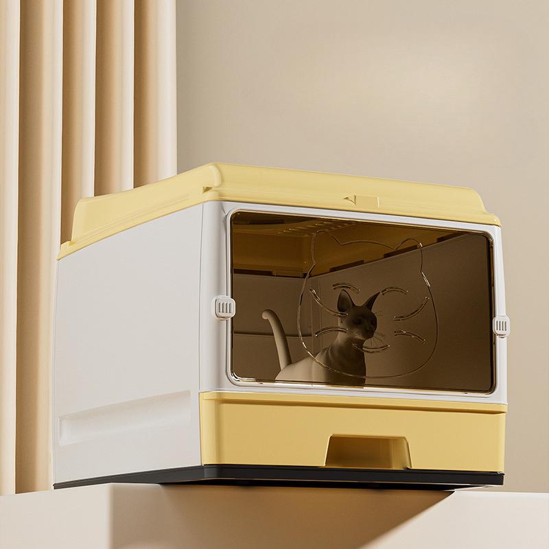 Extra Large Cat Litter Box Fully Enclosed Double Door Cat Toilet, Can Accommodate Two Adult Cats, Odor Proof & Anti Drop