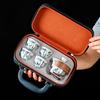 Jinhongyu Portable Ceramic Tea Set with Leather Case