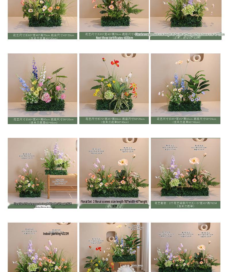 Artificial Green Plant Floral Arrangements for Indoor Decor in Hotels and Shops