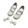 Fairy style sexy bow Mary Jane shoes women's 2025 new niche design sense white thick heel high heels