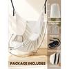 Hammock Chair Hanging Swing 2 Pillows Included,Strong Webbing Straps and Hooks for Easy Hanging Soft Cotton Hanging Chair Side P
