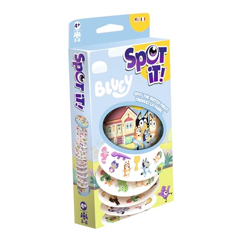 Asmodee Spot It! Bluey Card Game - Fast-Paced Matching Game with Bluey & Friends, Fun for Family, Kids, and Adults, Ages 4+, 2-8 Players, 15-Minute Pl