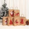 Christmas Kraft Paper Gift Bag Cartoon Santa Claus Snowman Candy Bags Packaging Pouches Party Home Decoration Supplies Wholesale