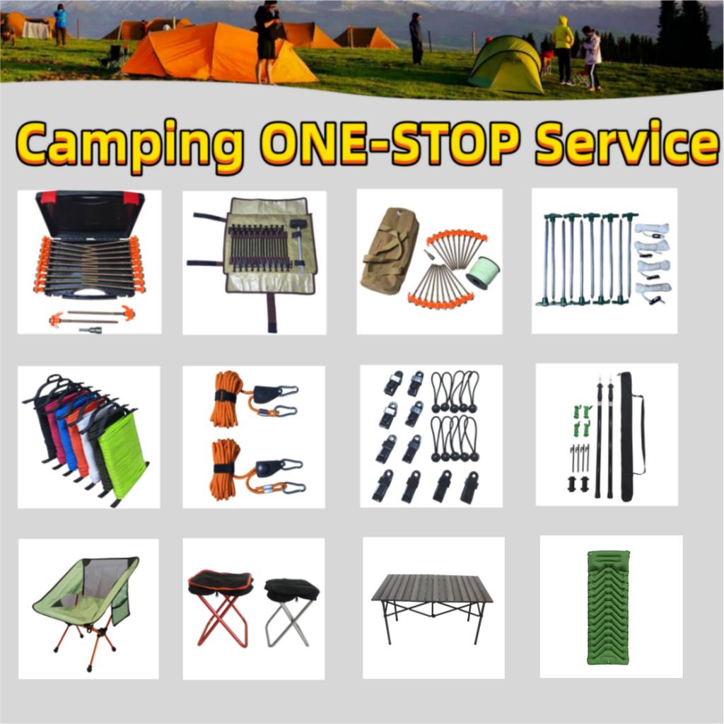 Portable Outdoor Camping Cookware Set Hard Anodized Kettle Pots Frying Pans Tableware for Gas Cooker and Dining