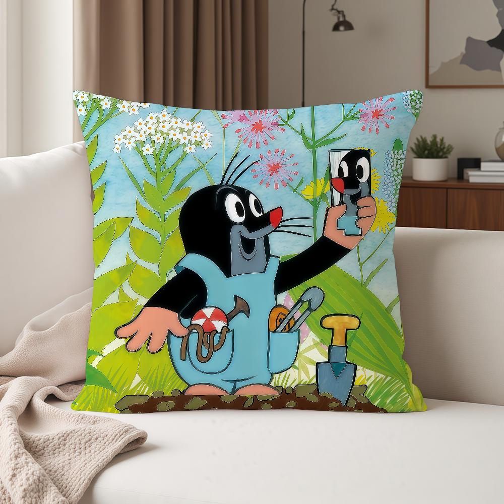Cute The Little Mole Art Pillow Case Suitable For Bedrooms Living Rooms Cars Home Decoration