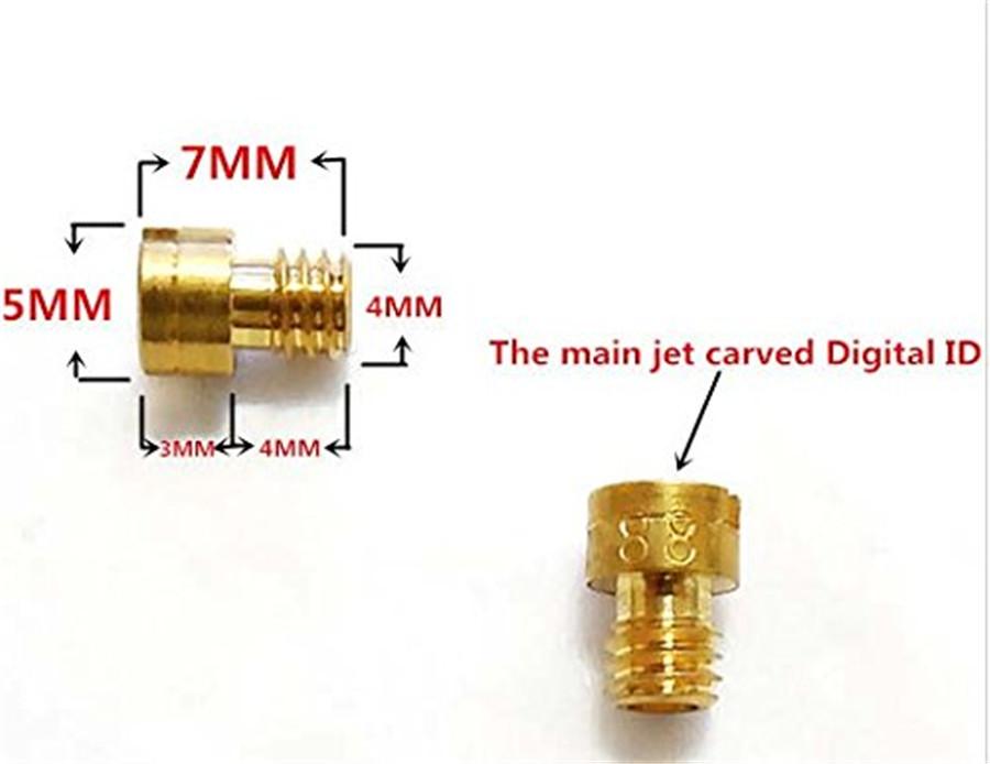 New 10 Sizes 4mm Main Jets For 50cc Carb Found on 139QMB 50,60,80cc 4-stroke Scooter