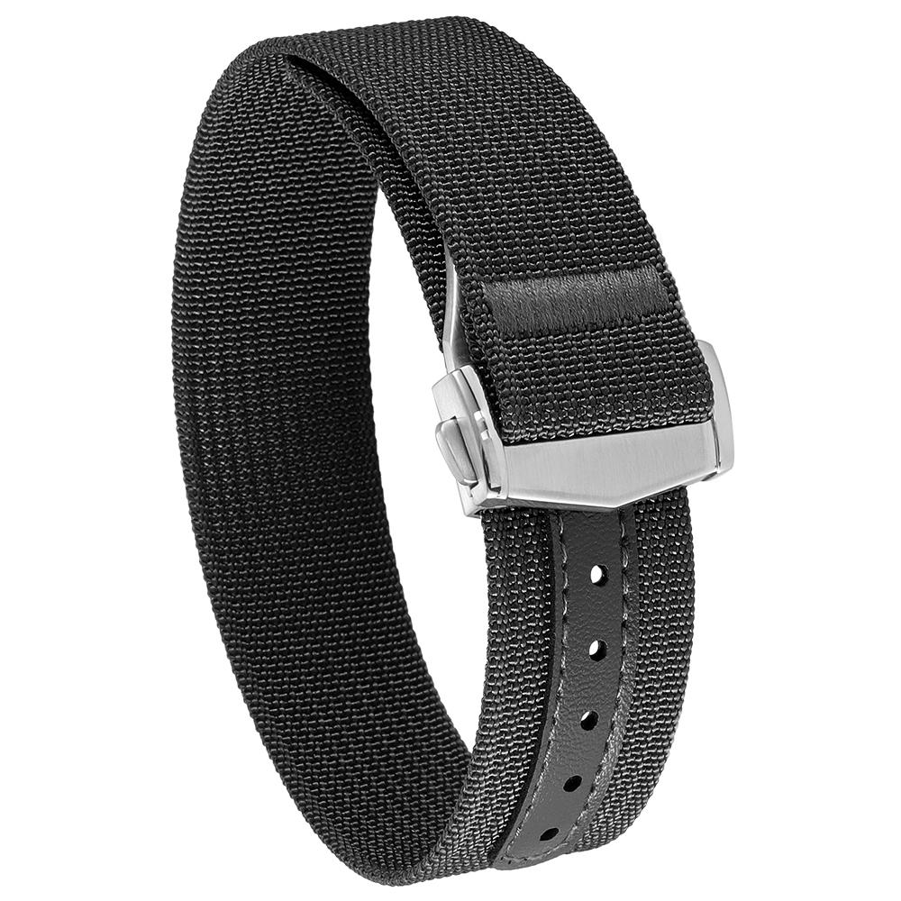 Premium Ribbed Watch Band Deployant Clasp Nylon 22MM 20MM Watch Strap for Omega Folding Buckle Watchband Sport Wristband For Men