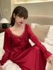 Spring and summer new pajamas fairy long dress French long nightdress princess style sweet loungewear court girl pajamas