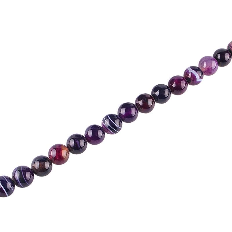Crystal Striped Purple Agate Bracelet Beads for DIY Jewelry Making