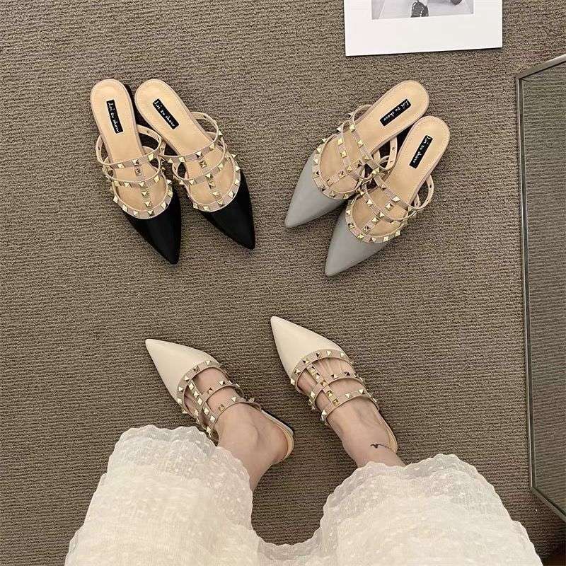 Mint Mambo Thick Heel Slippers Outer Wear Women's Summer 2025 New Niche Casual Simple Wind Bag Head Cool Slippers