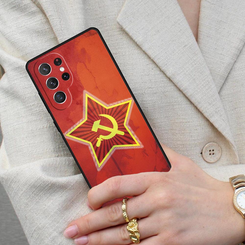 Soviet Union USSR Flag PRINT Cell Phone Case for Samsung Galaxy S26 Ultra S25 S24 S23 S22 S21 S20 Note10 Cover