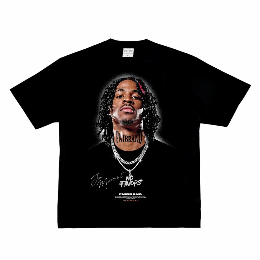 Fashion Men Women's T-shirt Basketball Star American Big Head Print Short Sleeve Cotton T-Shirt Loose Street Wear Tops Clothing