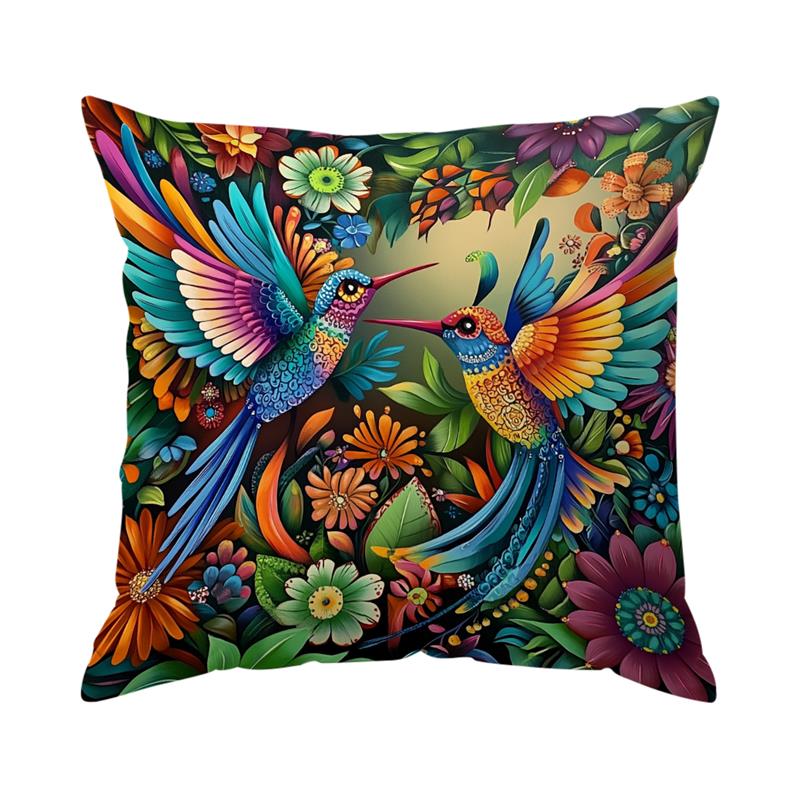 1Pc Birds Flowers Mexican Style Pillow Cover For Home Living Room Bedroom Sofa Office Decorative Pillowcase Soft Throw Pillows