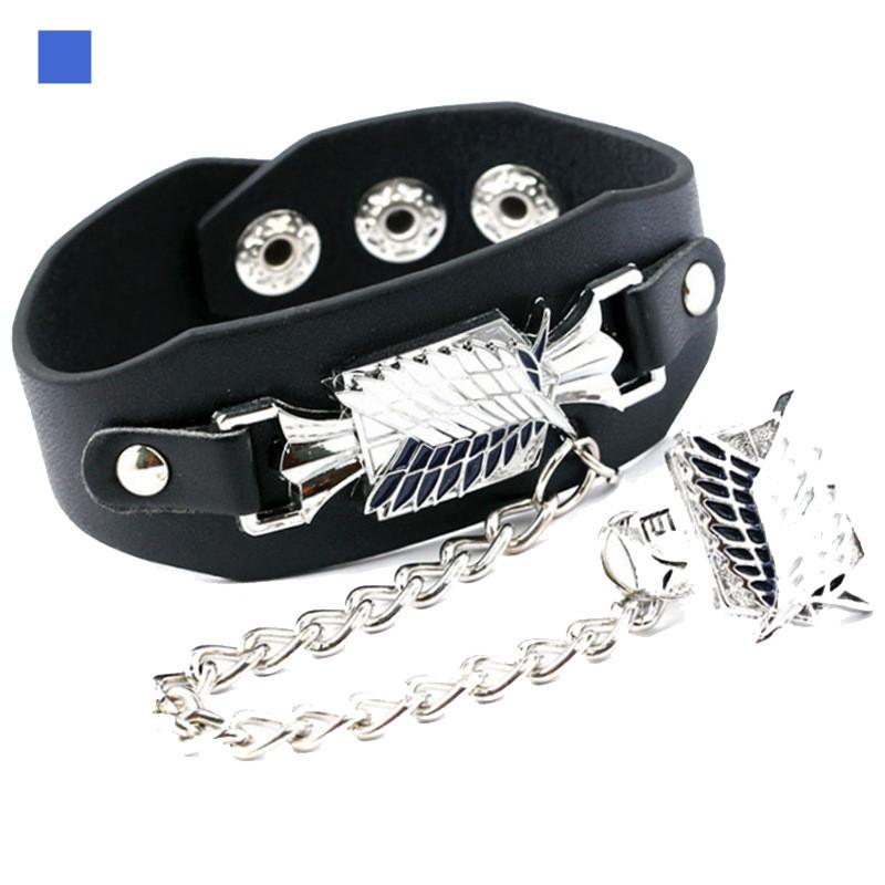 Anime Konoha Sharingan Logo Cuff Bracelet with Ring Cosplay Prop Gift