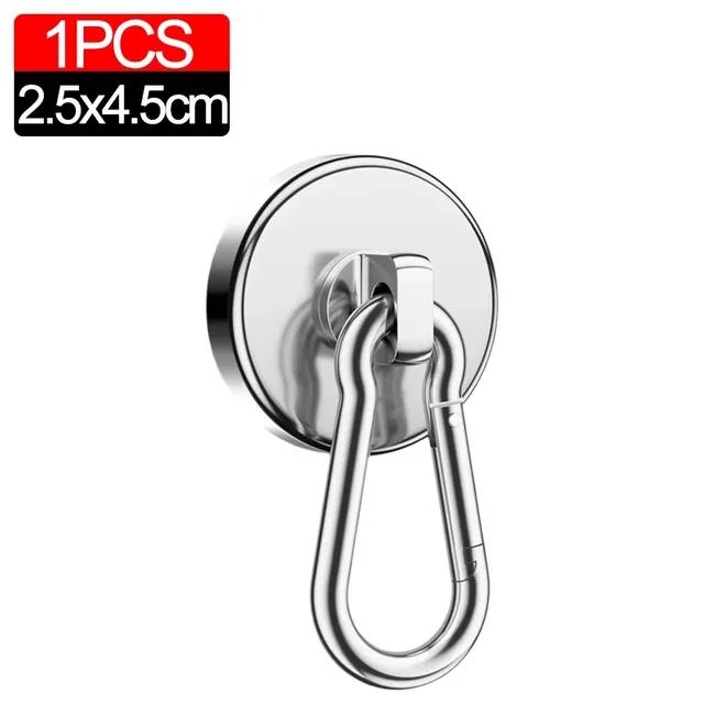 

D25mm Strong Magnetic Hooks Heavy Duty with Swivel Carabiner Magnet Snap Hook for Kitchen Refrigerator Hanging Bag