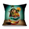 Colorful Cocktail Drink Art Summer Beach Drink Decorative Cotton Linen Sofa Throw Pillow Case Machine Wash Car Cushion Cover