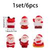 Non-Toxic 6Pcs Mini Santa Claus Ornaments Red Christmas Decor For Diy Fairy Garden Potted Plant Holiday Gift