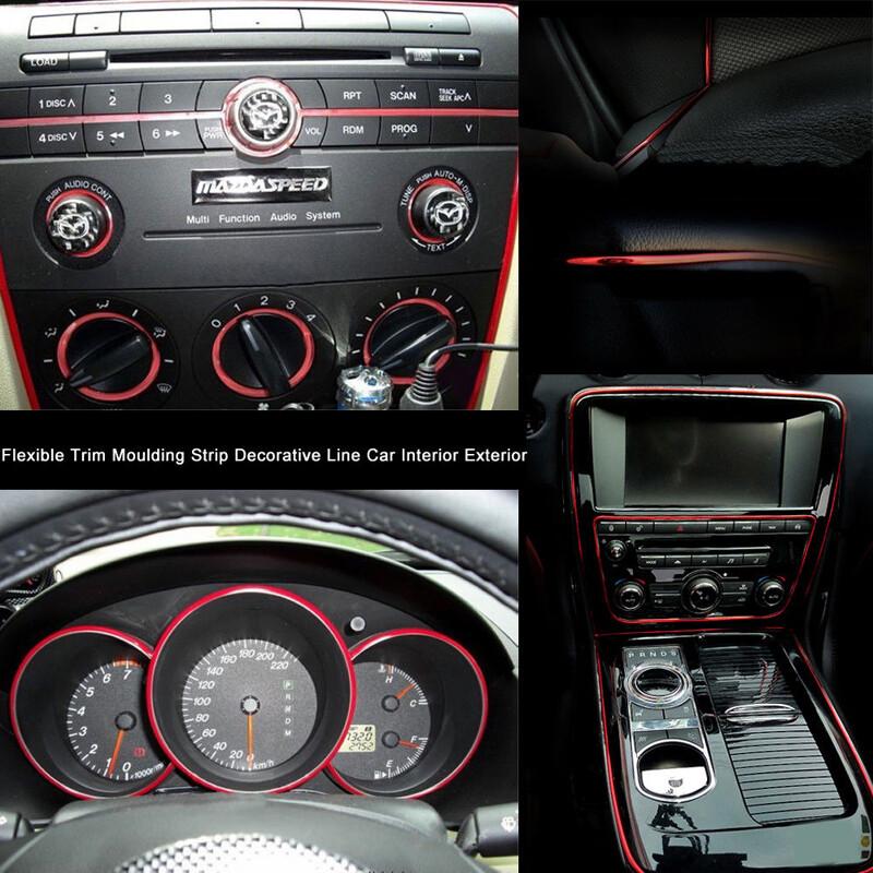 32ft 10M Red Car Interior Edge Line Moulding Trim Molding Strip Auto Decortive A