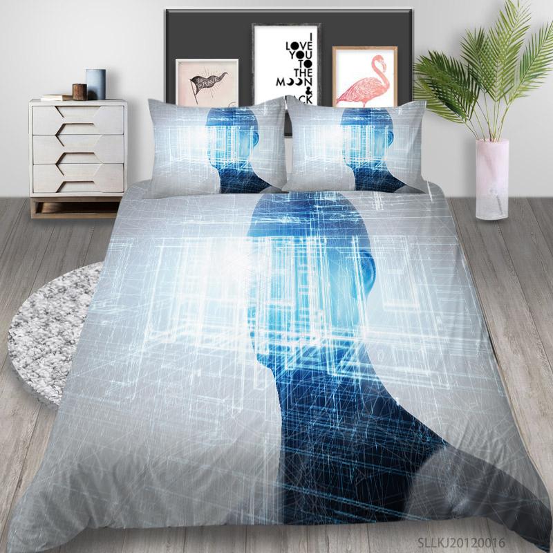 Luxury Furniture Bedding Set New Bedspread 3D Figure Print Family Bedroom Full Size Quilt Cover and Pillowcase Microfiber