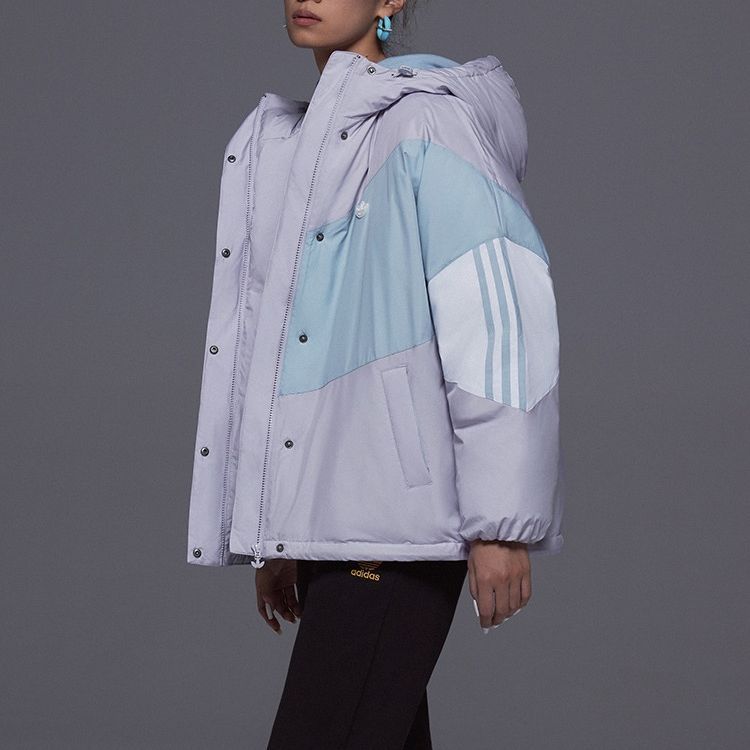 Adidas Originals 530 Color Block Hooded Down Jacket Women Outerwear Light-Purple IU4784