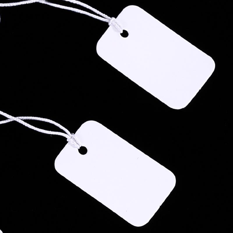 Kraft Hanging Price Tags with Elastic Cord - 100 Pieces for DIY Jewelry Ornaments