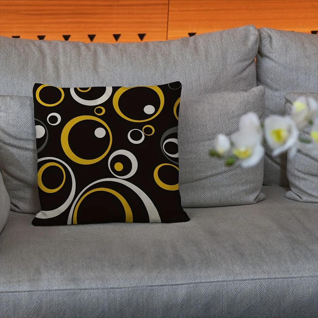 Yellow Black and White Gray Abstract Geometric Printing Pillowcase Living Room Sofa Chair Cushion Cover Home Room Decoration