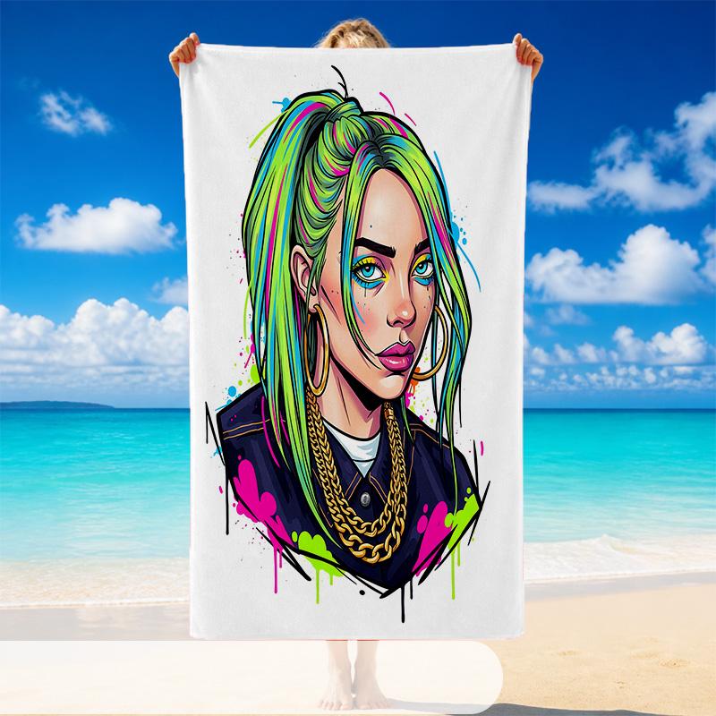 Billie Eilish Beach Towel, Soft Large Absorbent Towel For Beach Swimming Pool Travel Vacation