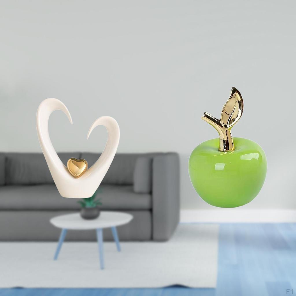 Minimalist Heart And Sculpture Desktop Ornament Modern Decorative Figurine for Living Room Shelf