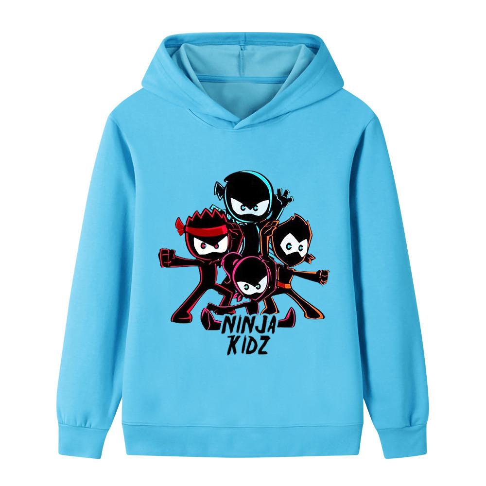 B1172 Bambini Ragazzi Ragazze NINJA KIDZ Anime Stampato Casual Outdoor Felpa con Cappuccio a Maniche Lunghe