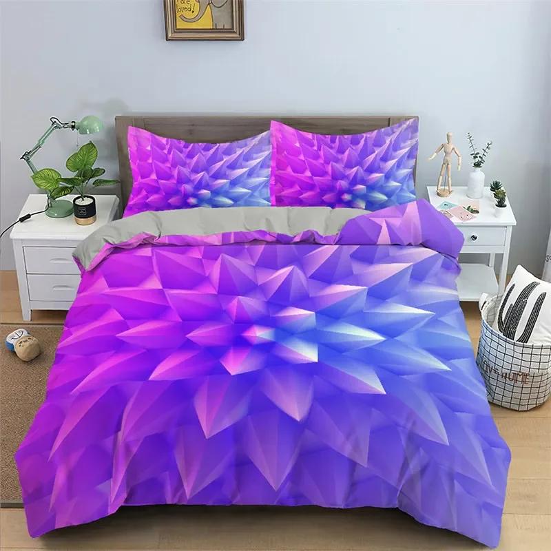 3D Psychedelic Swirl Duvet Cover Abstract Geometric Twin Bedding Set Microfiber Galaxy Comforter Cover For Kids Adult Room Decor