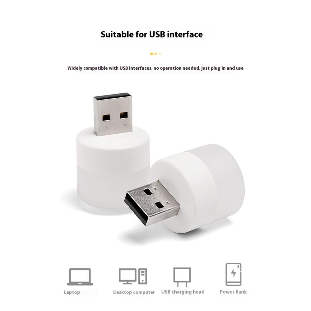 USB Night Light Mini LED Night Light USB Plug Lamp Power Bank Charging USB Book Lights Small Round Reading Eye Protection Lamps