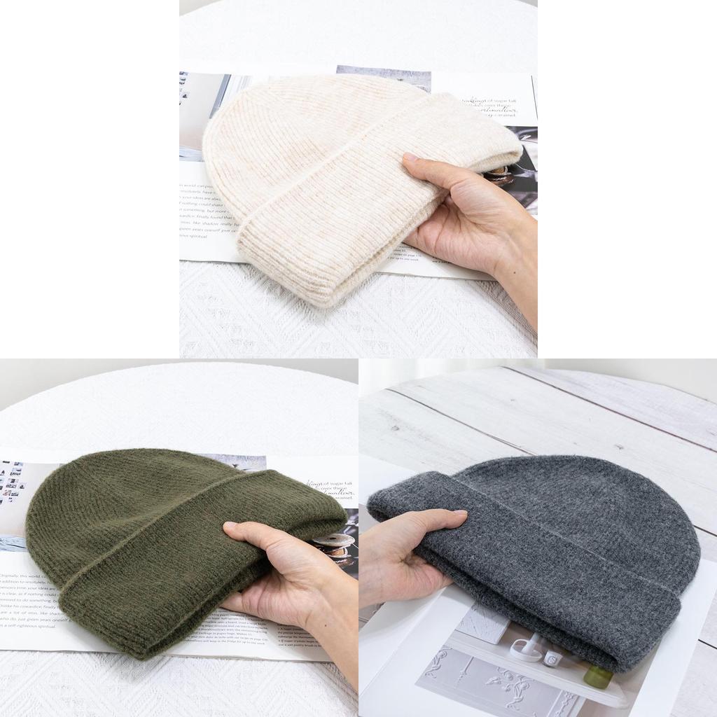 Solid Color Blend Knit Hat For Women Winter Warm Breathable Windproof Casual Styling