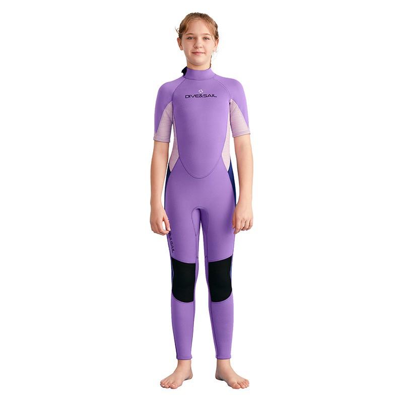

Children s Wetsuit 2.5mm Girls Teen Snorkeling Surfwear 16 фіолетовий