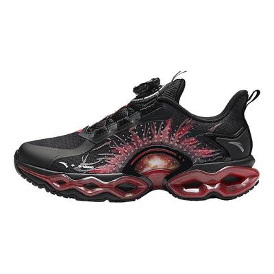 Kids Energy Ring 10.0 No-Tie Rotating Buckle Rebound Lightweight Shock Absorption Low-Top Running Shoes Kids Running Shoes Black Red 312445588-4