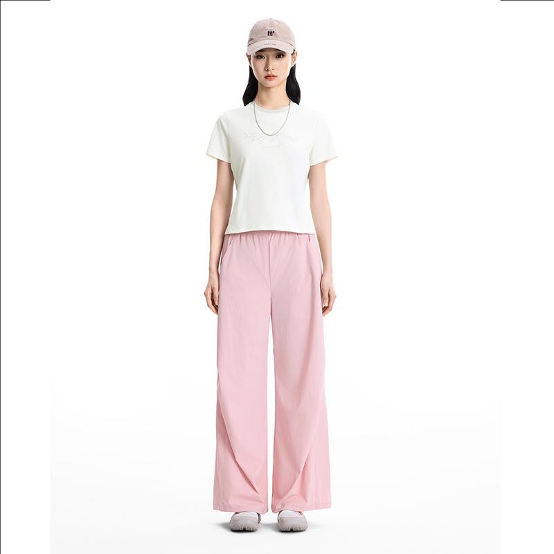 Li-Ning Outdoor CF Quick-Dry Cool Multi-Pocket Straight Leg Cargo Pants Women pants Mauve AYKW110-6