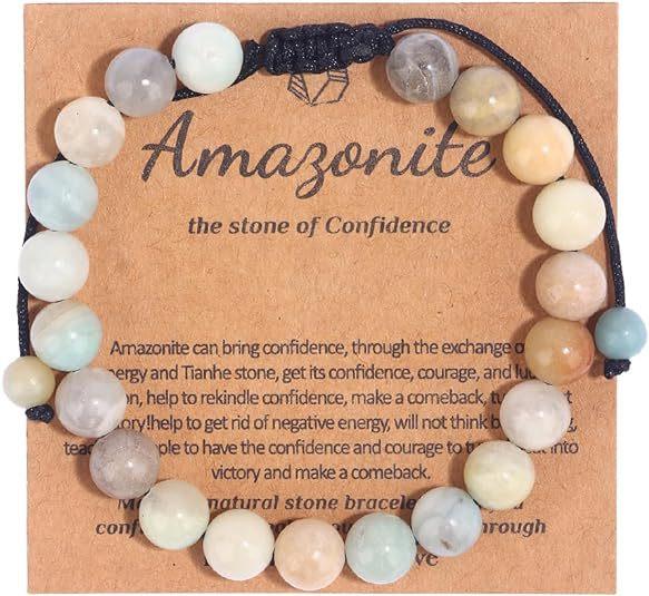 Hot Selling Natural Stone with Cardboard Beaded Elastic String Bracelet Crystal Agate Tiger Eye Stone Wholesale Bracelet Jewelry