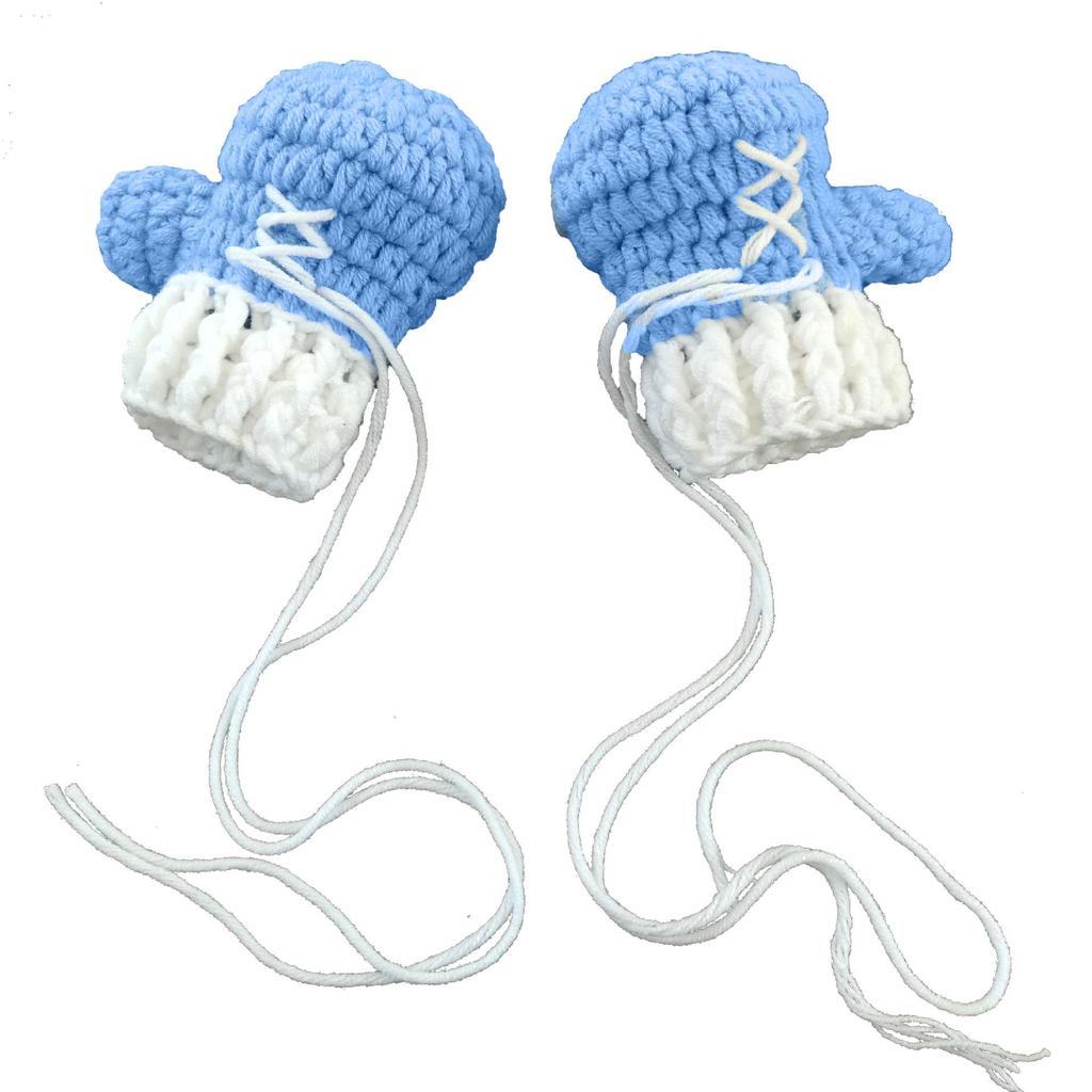Handmade Crochet Newborn Photography Set: Blue Boxing Champion Bath Gift