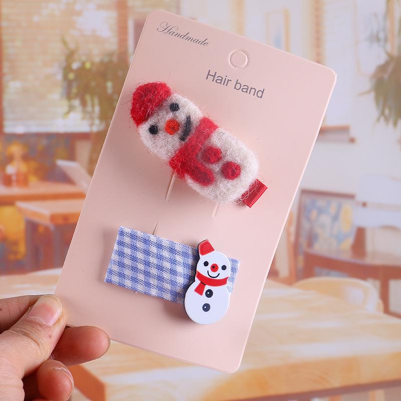 Christmas Kids' Hair Accessories: Fluffy Clips, Cute Antler Ties, Santa Hat, and Snowman Designs